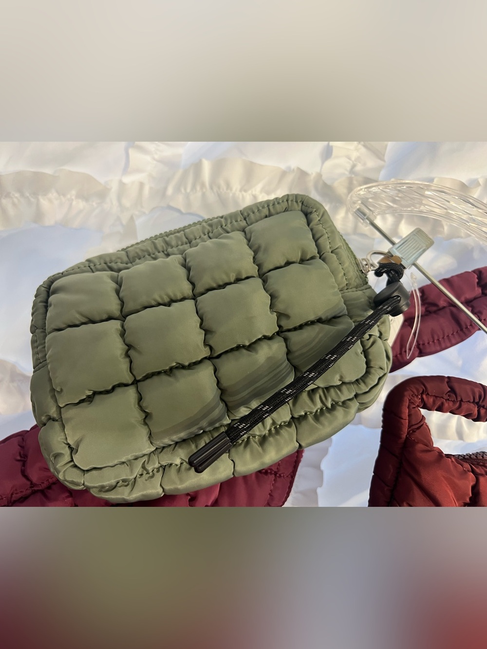 FP Movement by Free People Mini Case Pouch Quilted in Washed Sage NWT - Picture 2 of 4